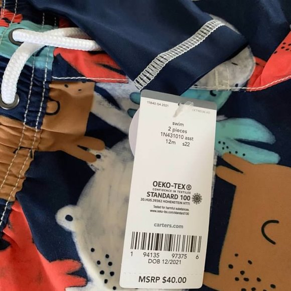 Carter's 2 Piece Rashguard & Swim Trunk Swimsuit - Picture 4 of 4